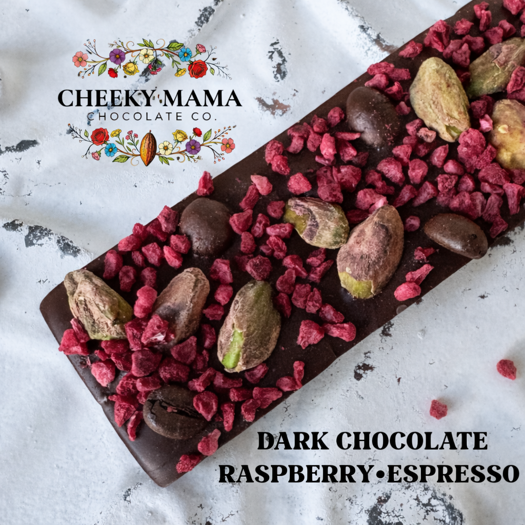 Raspberry•Espresso Artisanal Belgian Chocolate Bark